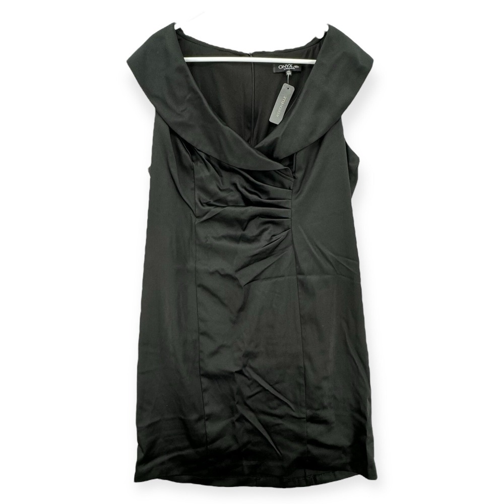 NWT Onyx Nite Wendye Chaitin Dress Womens 18W Black Short Party Evening‎ USA